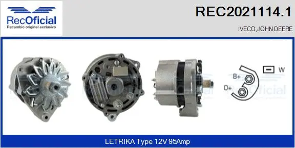Alternateur RECOFICIAL REC2021114.1
