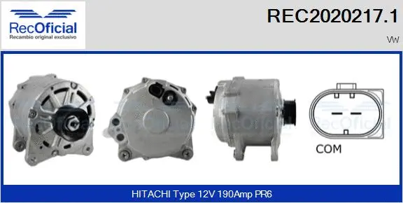 Alternateur RECOFICIAL REC2020217.1