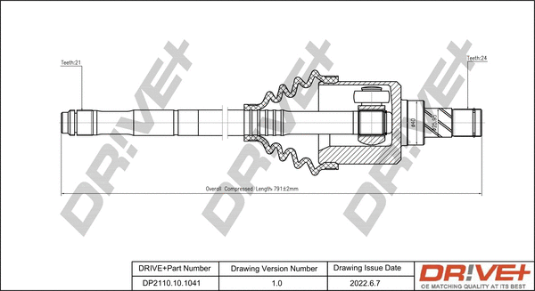 Arbre de transmission Dr!ve+ DP2110.10.1041
