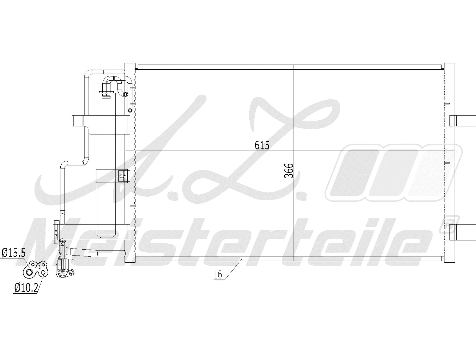 Condenseur, climatisation A.Z. Meisterteile AZMT-45-030-1501