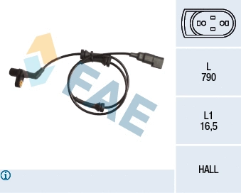 Capteur, vitesse de roue FAE 78160