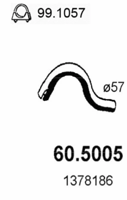 Tuyau d'échappement ASSO 60.5005