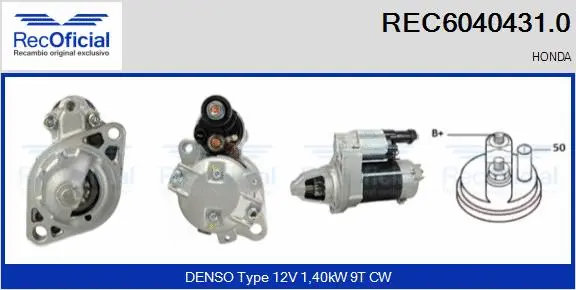 Démarreur RECOFICIAL REC6040431.0