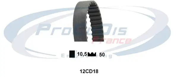 Courroie crantée PROCODIS FRANCE 12CD18