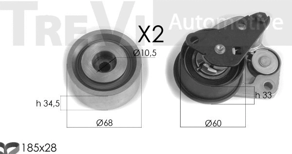 Kit de courroie crantée TREVI AUTOMOTIVE KD1332
