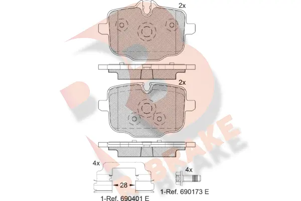 Kit de plaquettes de frein, frein à disque R BRAKE RB2005-202