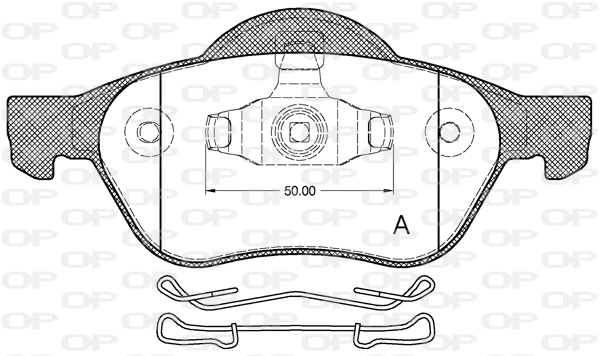 Kit de plaquettes de frein, frein à disque OPEN PARTS BPA0962.10