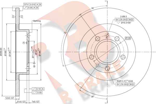 Disque de frein R BRAKE 78RBD20040