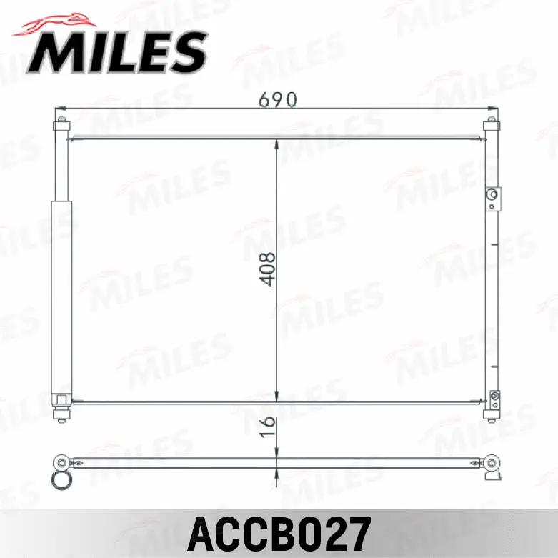 Condenseur, climatisation MILES ACCB027