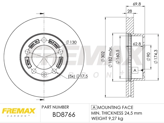Disque de frein FREMAX BD-8766