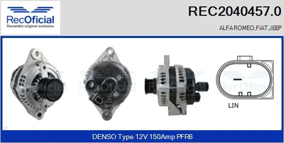 Alternateur RECOFICIAL REC2040457.0