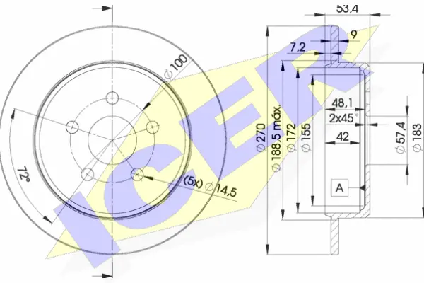 Disque de frein ICER 78BD5114-2