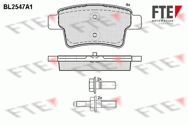 Kit de plaquettes de frein, frein à disque FTE 9010798