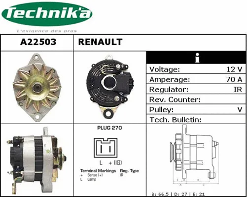 Alternateur Technika A22503