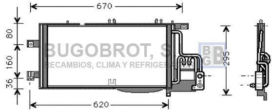 Condenseur, climatisation BUGOBROT 62-OL5370