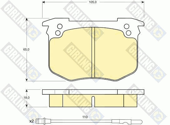Kit de plaquettes de frein, frein à disque GIRLING 6102803