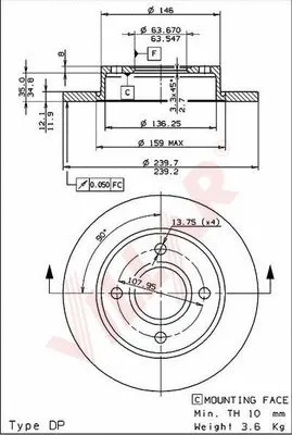 Disque de frein VILLAR 628.0322