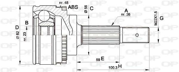 Jeu de joints, arbre de transmission OPEN PARTS CVJ5492.10