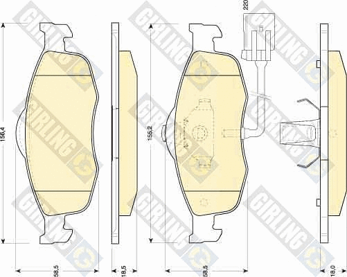 Kit de plaquettes de frein, frein à disque GIRLING 6111082
