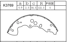 Jeu de mâchoires de frein ASIMCO K3769
