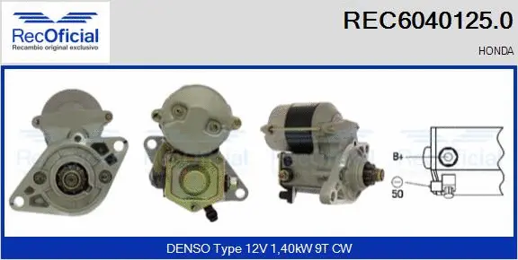 Démarreur RECOFICIAL REC6040125.0