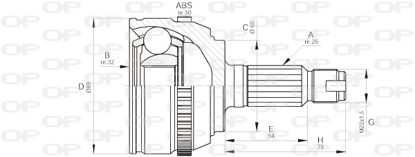 Jeu de joints, arbre de transmission OPEN PARTS CVJ5512.10
