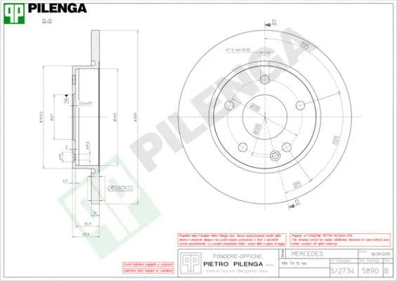 Disque de frein PILENGA 5890
