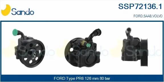 Pompe hydraulique, direction SANDO SSP72136.1