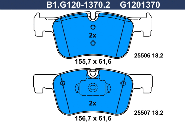 Kit de plaquettes de frein, frein à disque GALFER B1.G120-1370.2