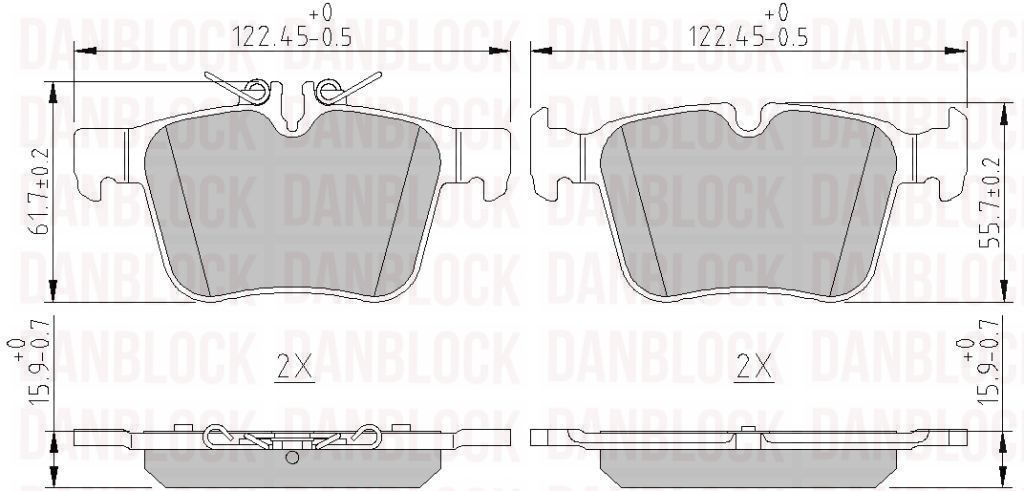 Kit de plaquettes de frein, frein à disque DANBLOCK DB 511189