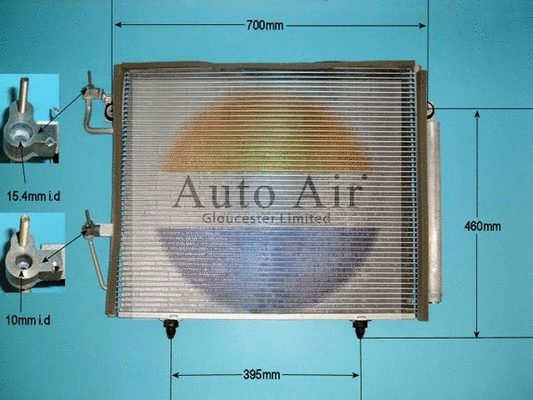 Condenseur, climatisation AUTO AIR GLOUCESTER 16-2091