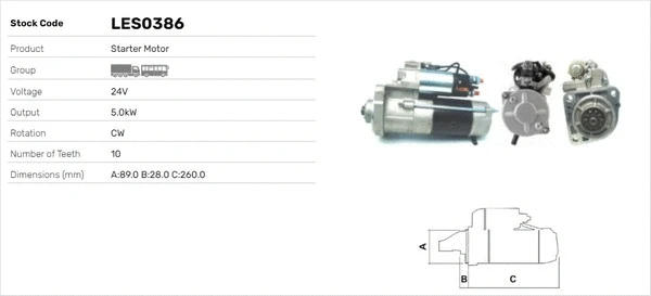 Démarreur LUSA LES0386