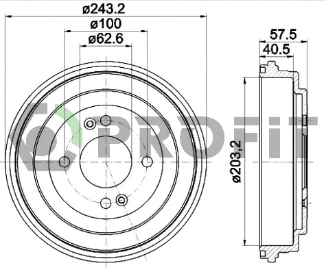 Tambour de frein PROFIT 5020-0039