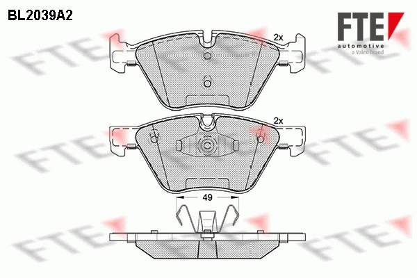 Kit de plaquettes de frein, frein à disque FTE 9010625
