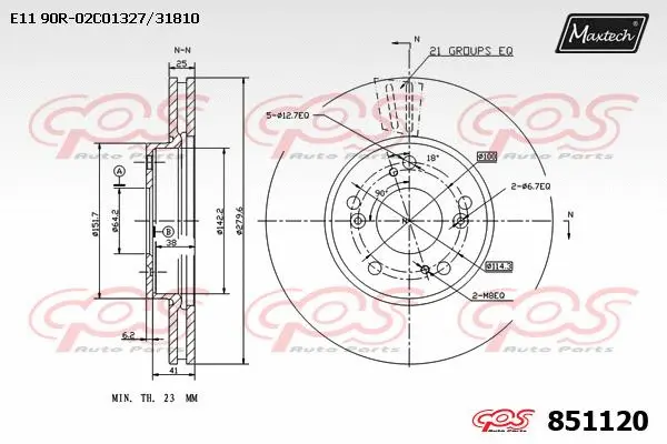 Disque de frein MAXTECH 851120