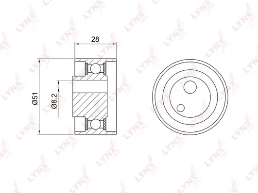 Poulie de tension, courroie crantée LYNXAUTO PB-1058