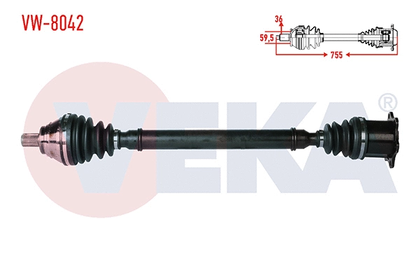 Arbre de transmission VEKA VW-8042