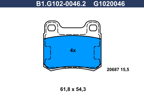 Kit de plaquettes de frein, frein à disque GALFER B1.G102-0046.2
