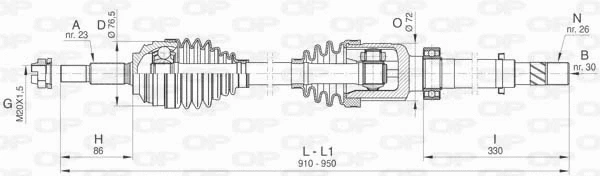 Arbre de transmission OPEN PARTS DRS6473.00