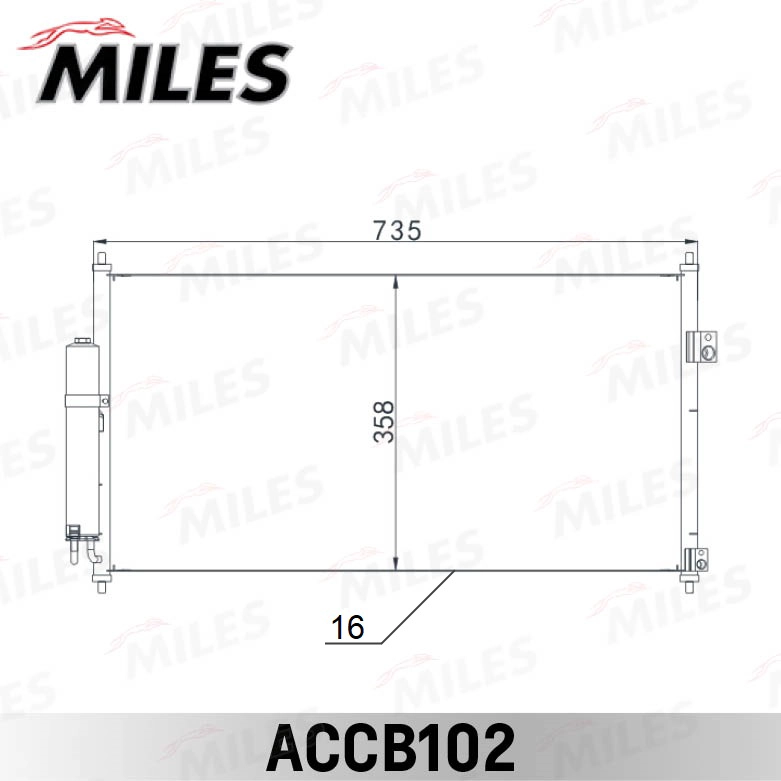 Condenseur, climatisation MILES ACCB102