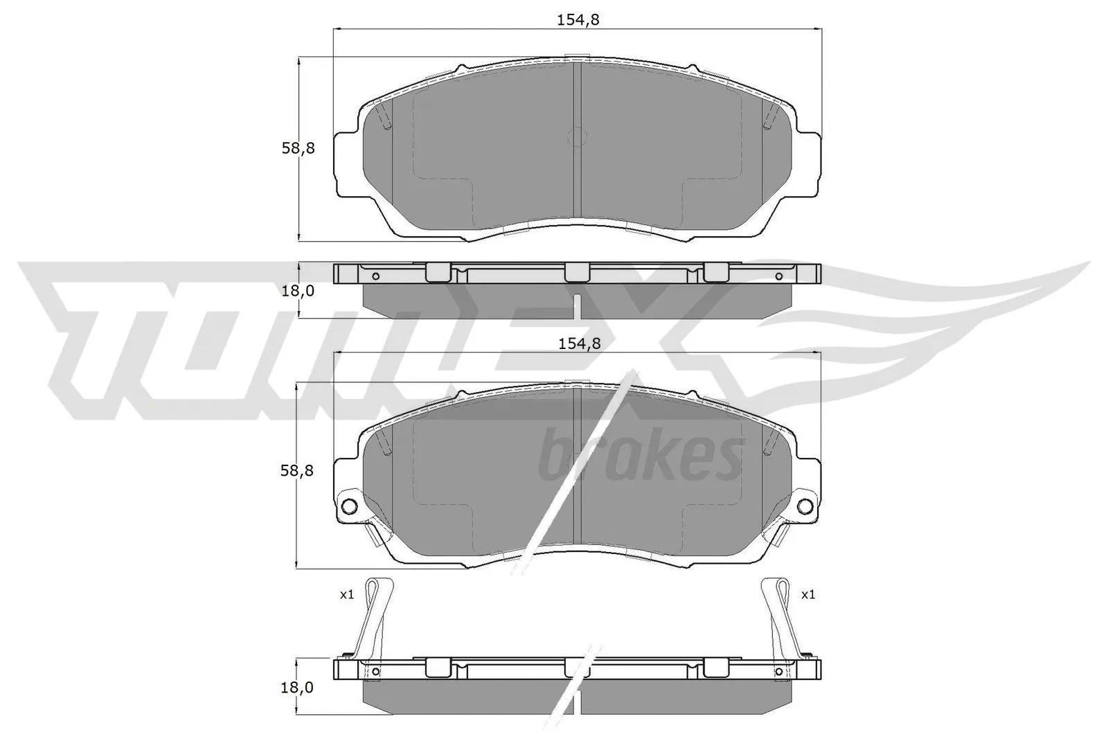 Kit de plaquettes de frein, frein à disque TOMEX Brakes TX 19-33