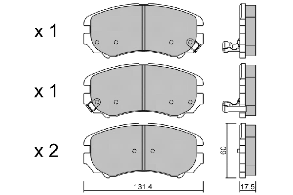 Kit de plaquettes de frein, frein à disque AISIN BPHY-1001