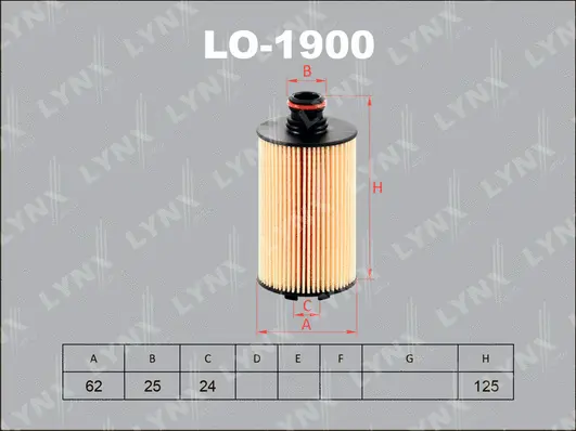 Filtre à huile LYNXAUTO LO-1900