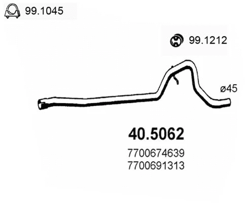 Tuyau d'échappement ASSO 40.5062