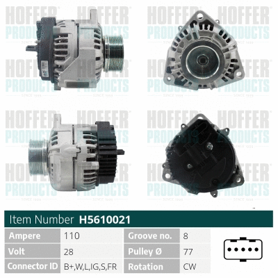Alternateur HOFFER H5610021