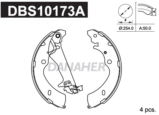 Jeu de mâchoires de frein DANAHER DBS10173A