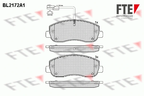 Kit de plaquettes de frein, frein à disque FTE 9010690