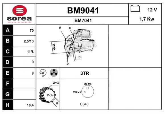 Démarreur SNRA BM9041