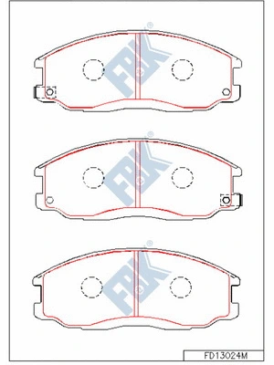 Kit de plaquettes de frein, frein à disque FBK FD13024M