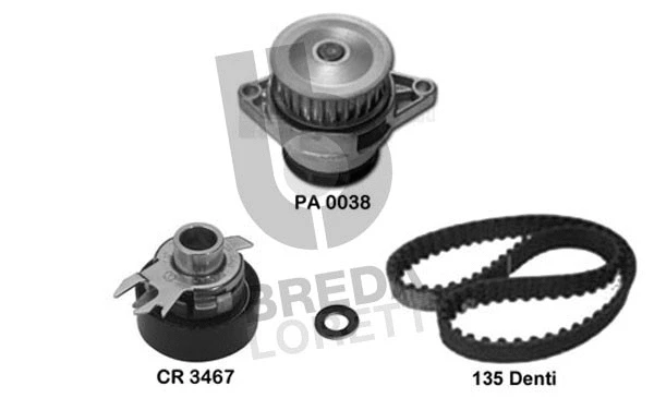 Pompe à eau + kit de courroie crantée BREDA LORETT KPA0654A